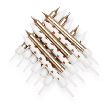 Plain candles and gold stars