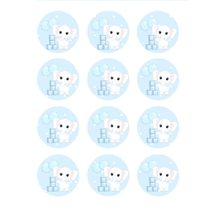 12 Mini baby sugar discs Ø 5 cm