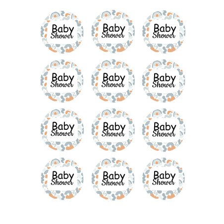 Edible Baby Shower Cupcake Discs