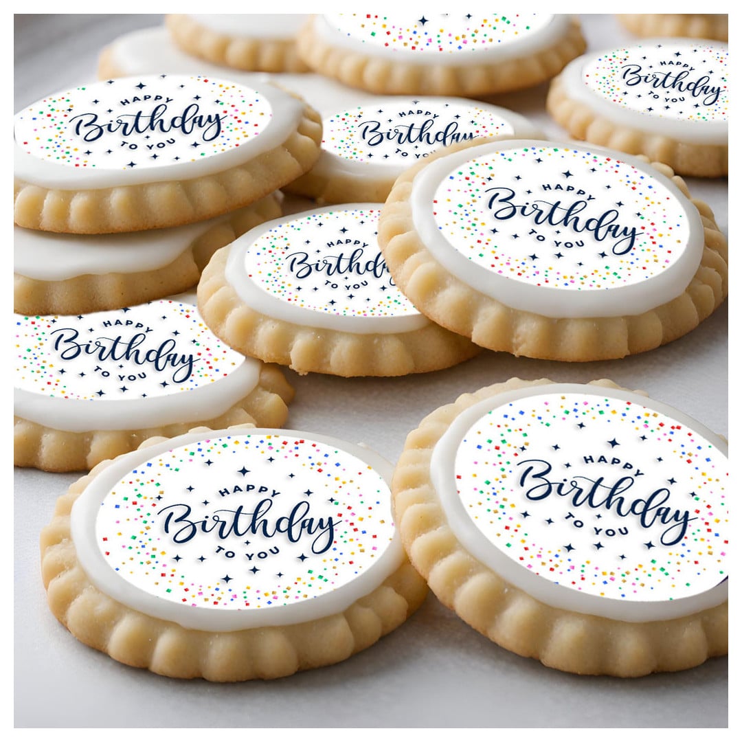 12 Happy birthday cupcake discs