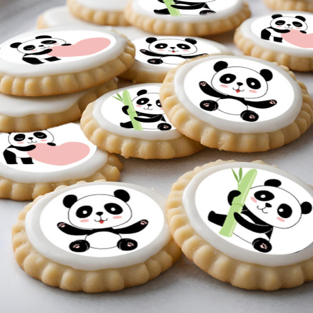 12 mini Panda sugar discs