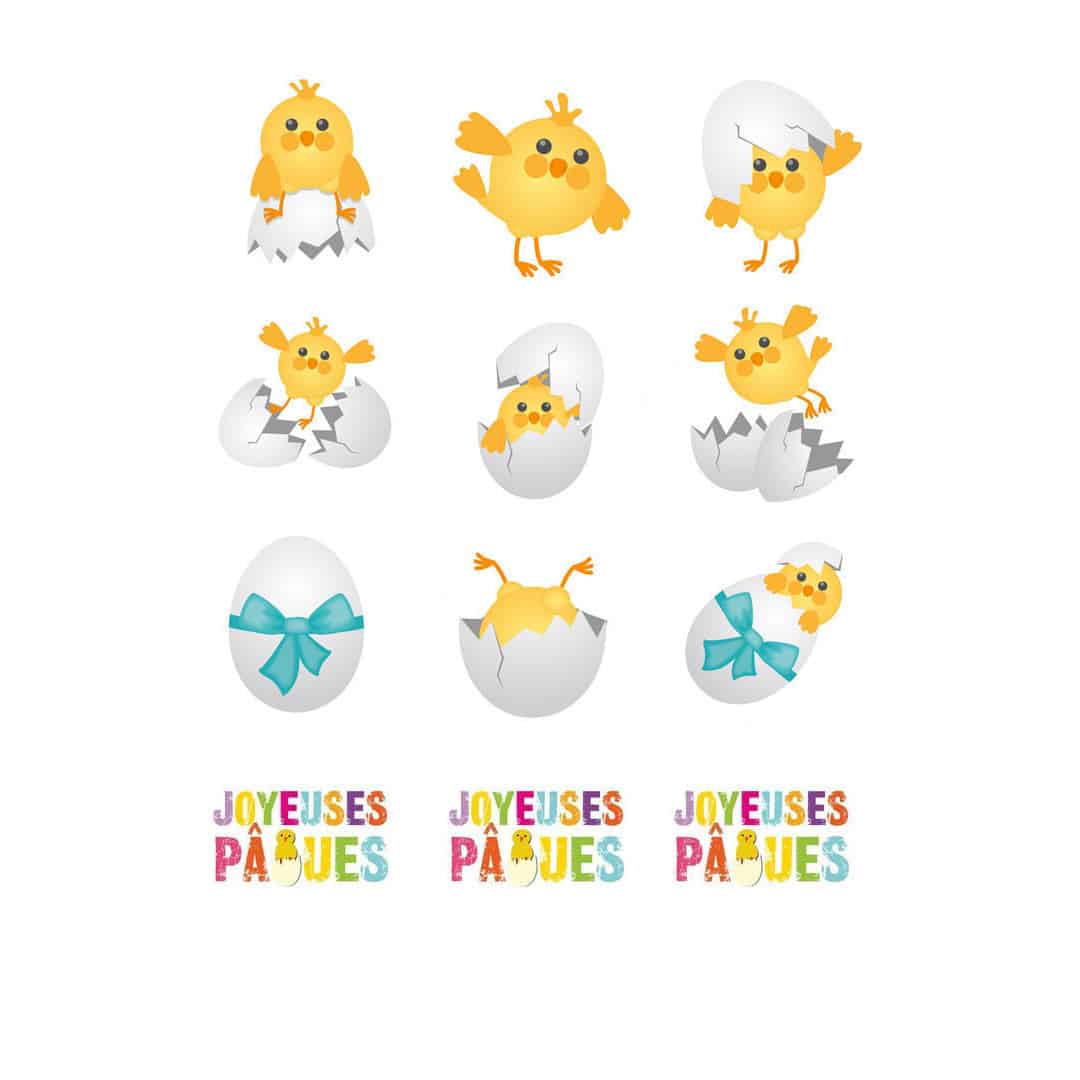 12 Mini Easter chick sugar discs