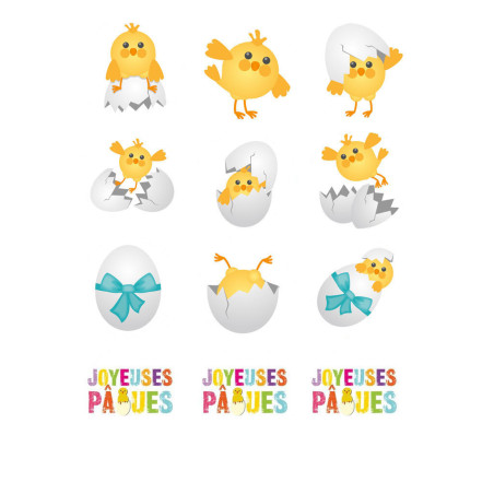 12 Mini Easter chick sugar discs