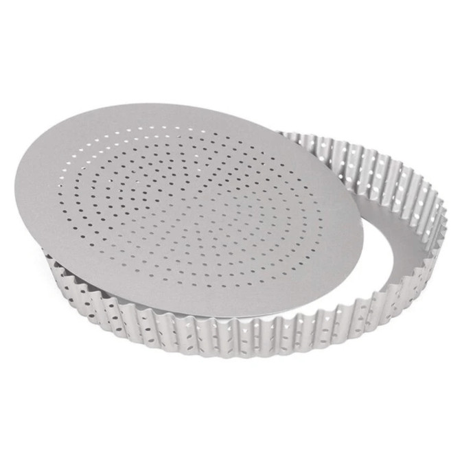 Perforated tart mold with removable base