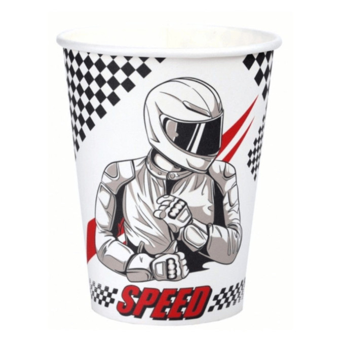 Car racing birthday cup