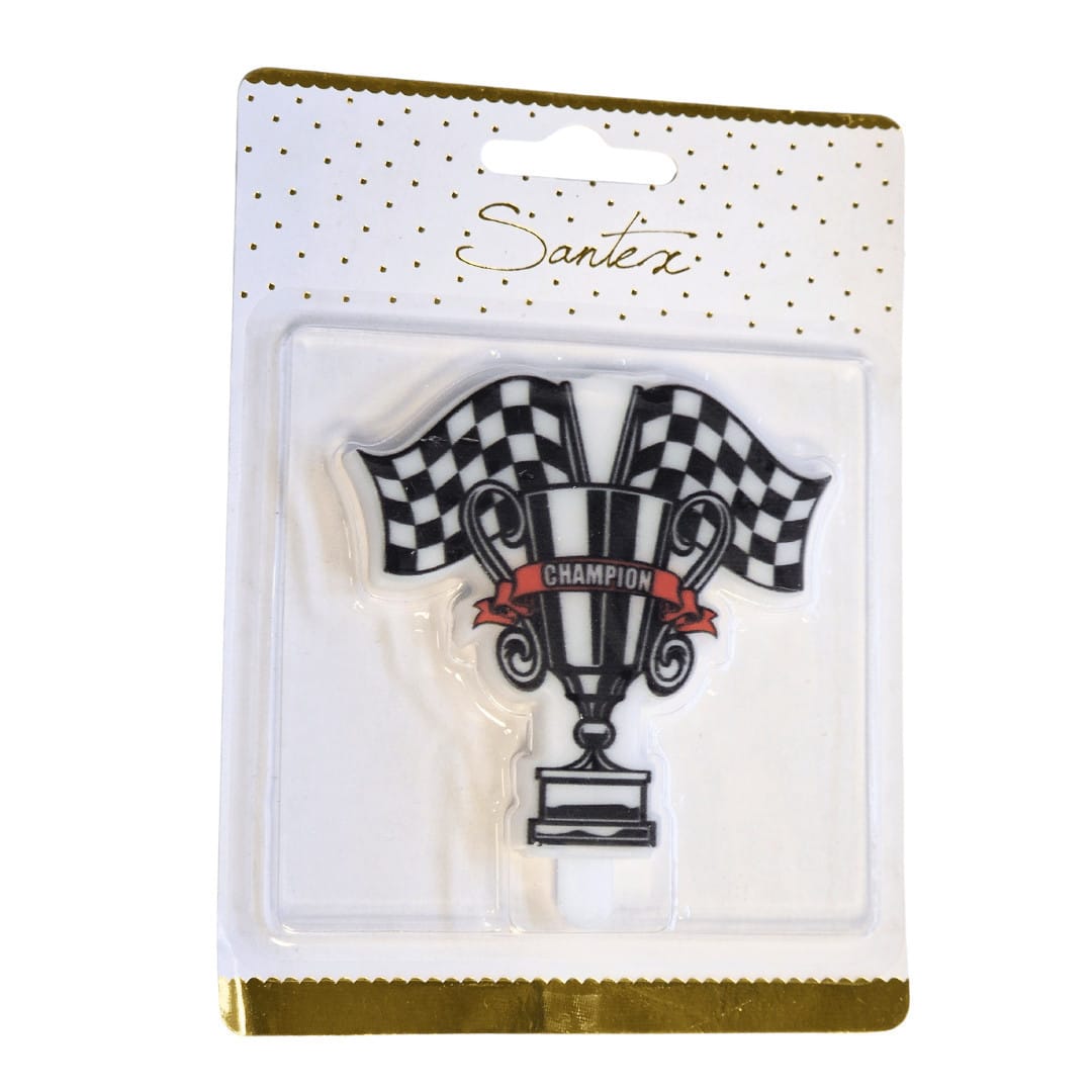 Car racing cup candle