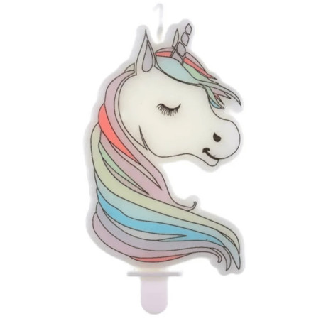 Pastel unicorn birthday candle