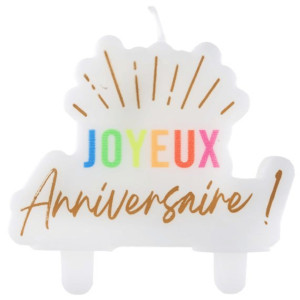 Multicolored Happy Birthday Candle