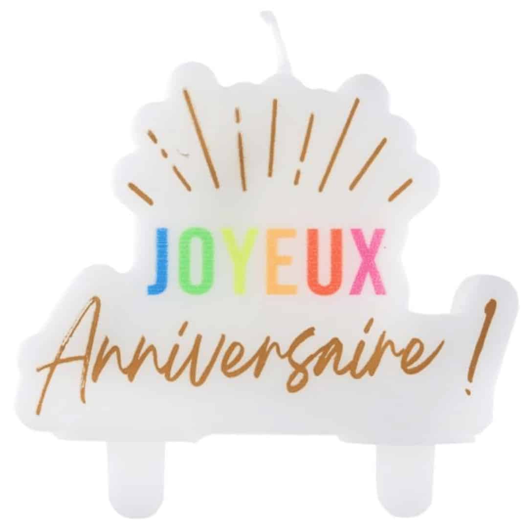 Multicolored Happy Birthday Candle