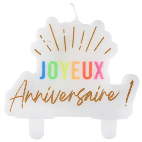 Multicolored Happy Birthday Candle