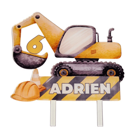construction site cake topper