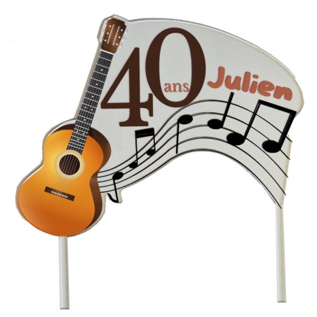 Customizable guitar cake topper