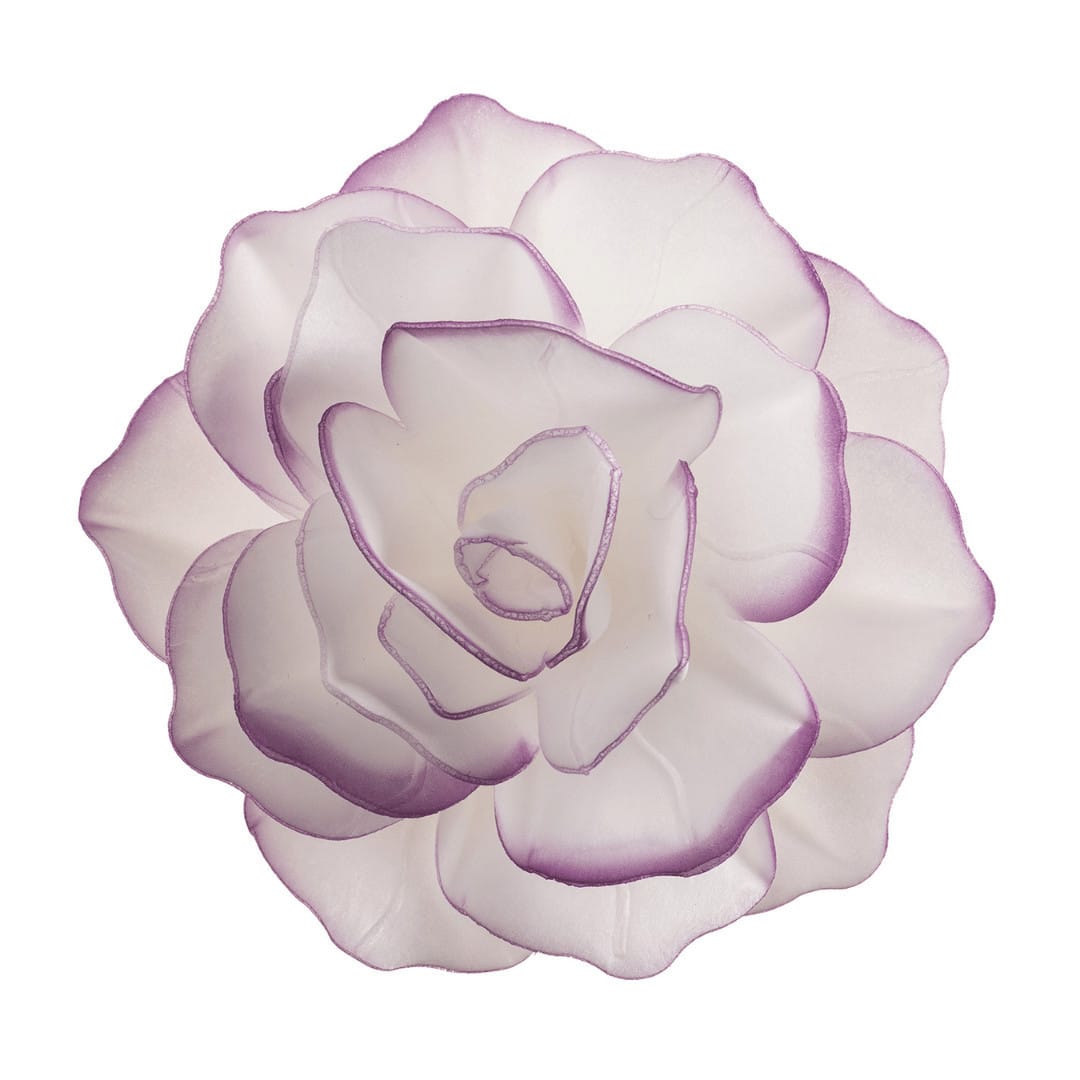 White wafer flower with purple outline