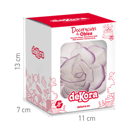 White wafer flower and purple outline box