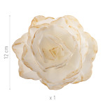 white-and-gold wafer flower