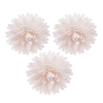 12 white wafer pompoms