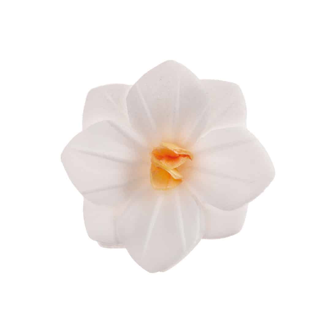 18 white wafer flowers