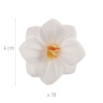 18 white wafer flowers 4 cm