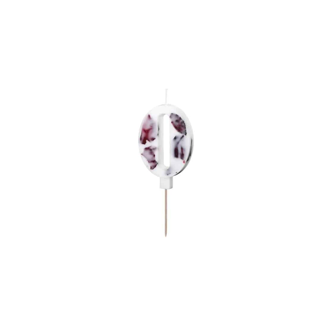 Candle number flower petals