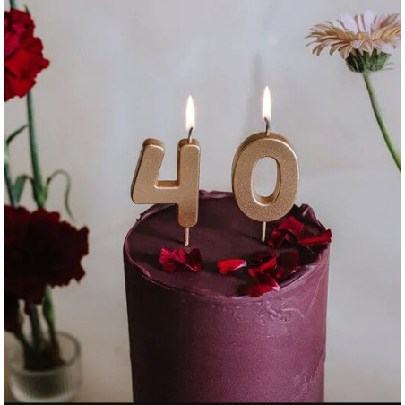 Golden number candle from 0 to 9