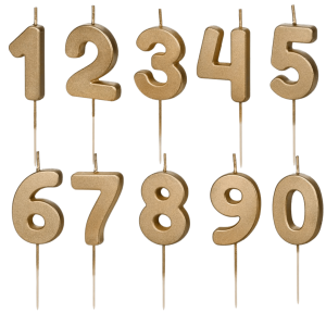 Golden number candle from 0 to 9