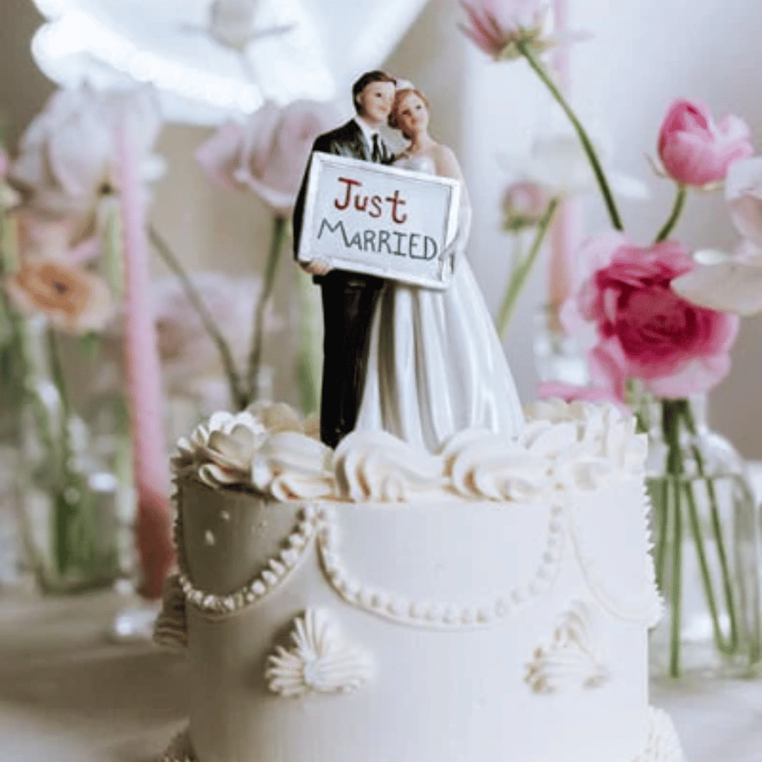 Just married wedding cake topper 14.5 cm