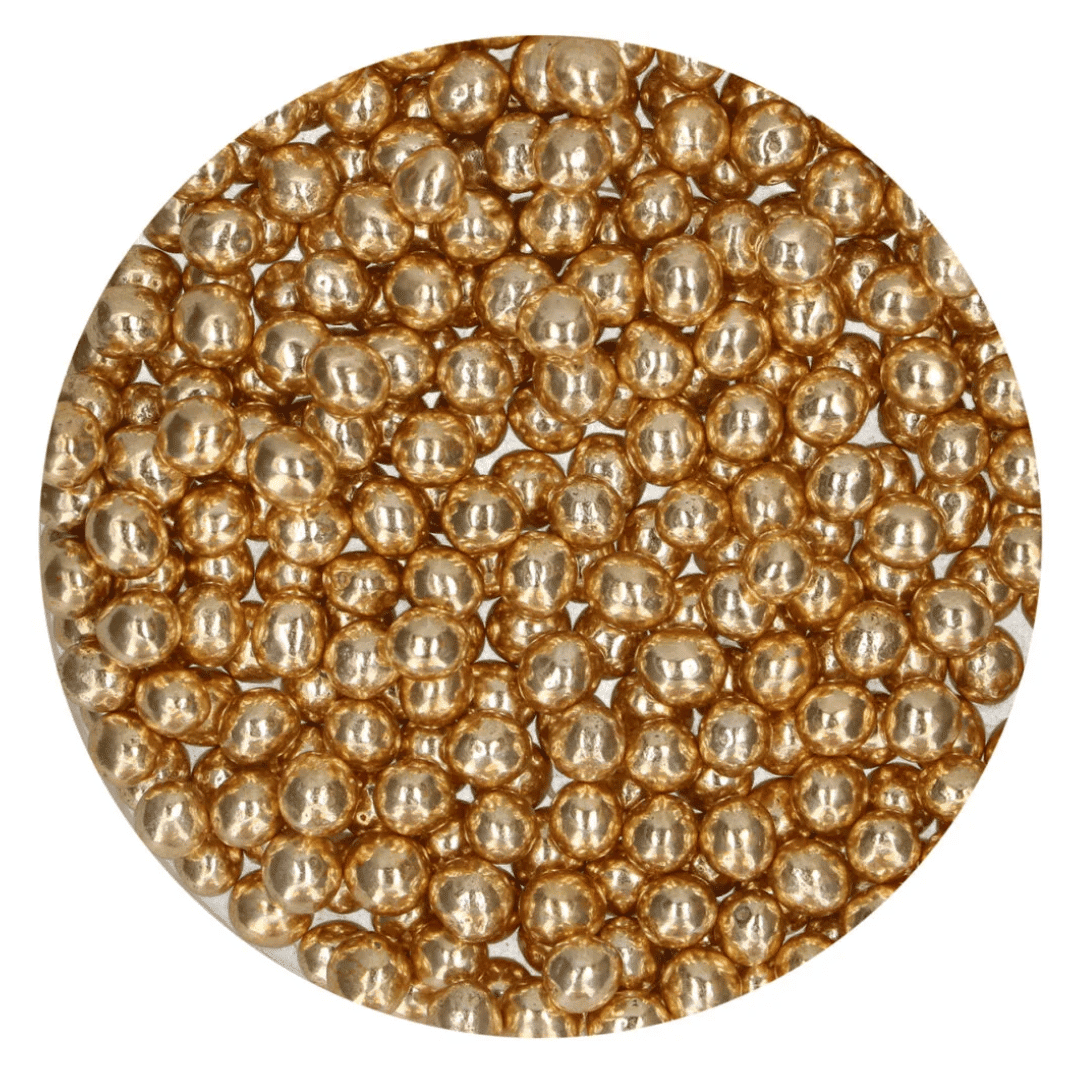 Crispy gold chocolate pearls