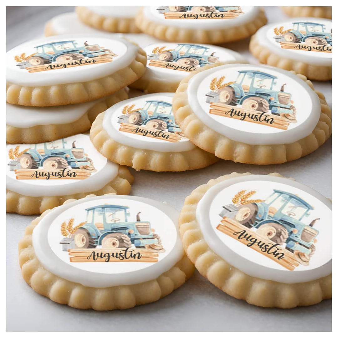 12 mini edible tractor discs to personalize