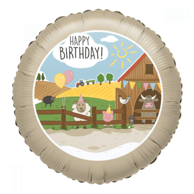 Farm birthday foil balloon