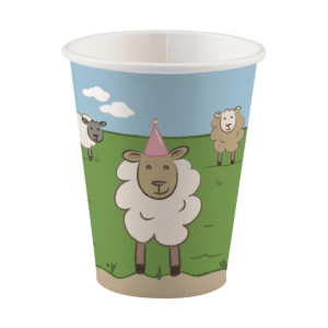8 farm animal birthday cups