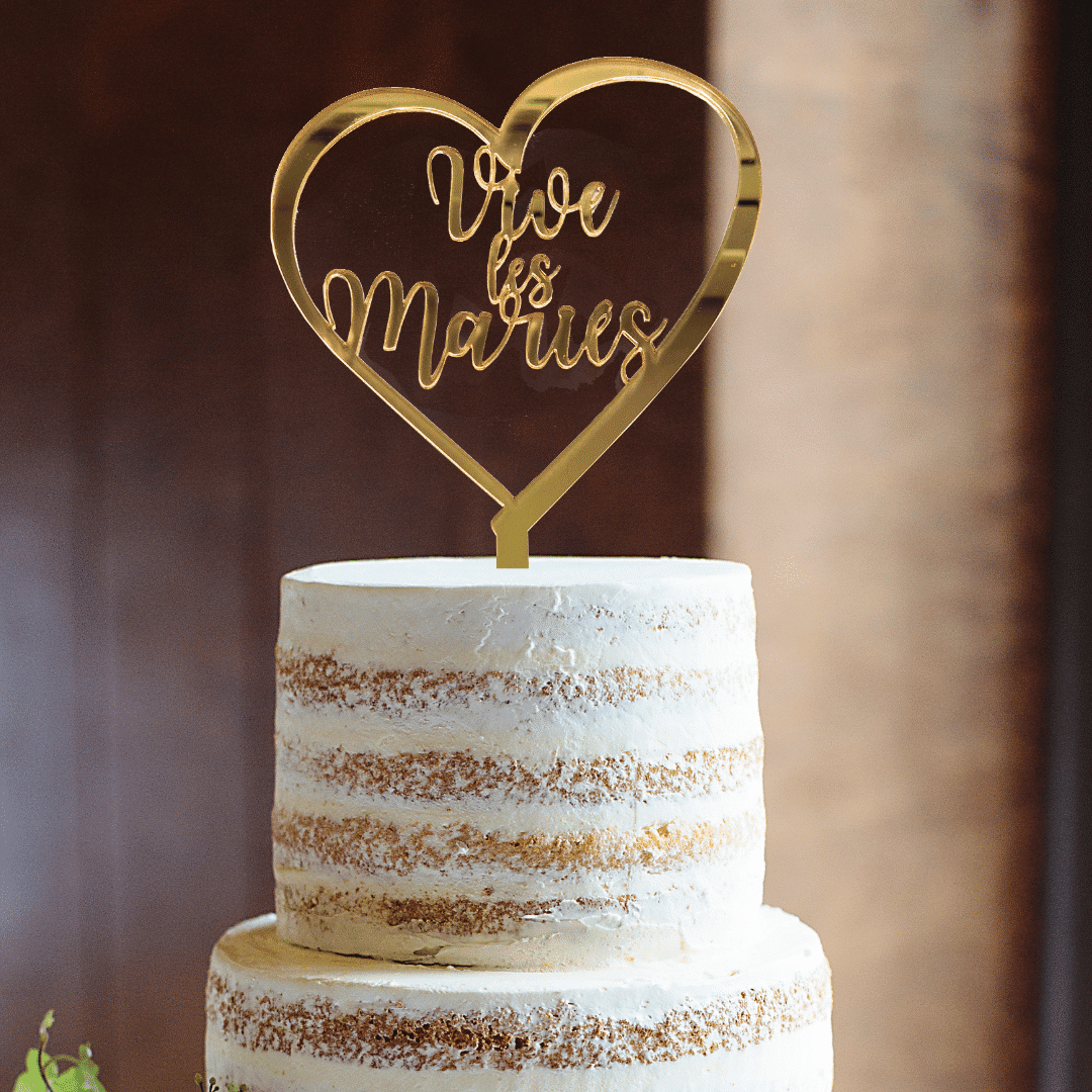Cake Topper Long live the bride and groom on cake