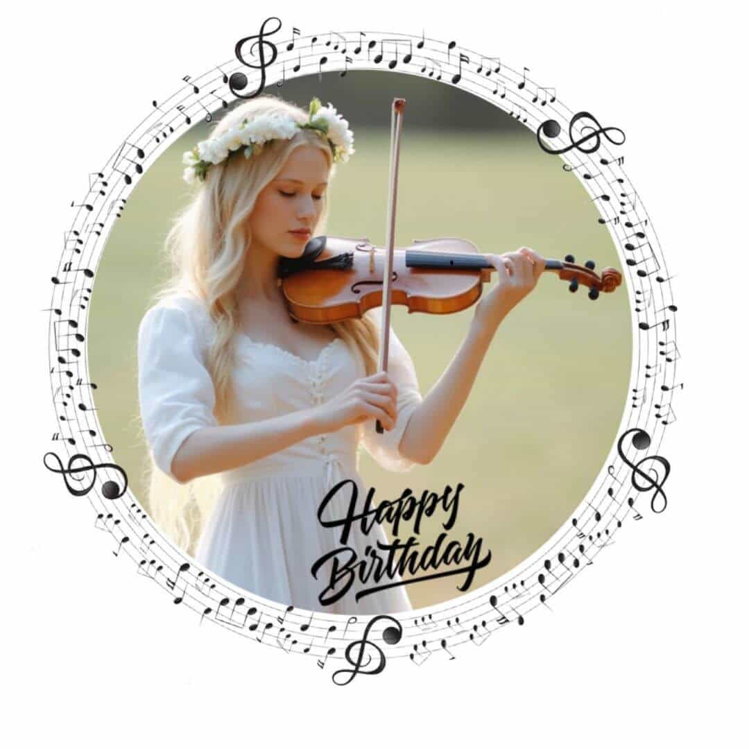Edible photo music round 24 cm