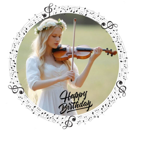 Edible photo music round 24 cm