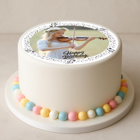 Edible photo music round 24 cm