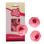 Pink wafer flower funcakes packaging