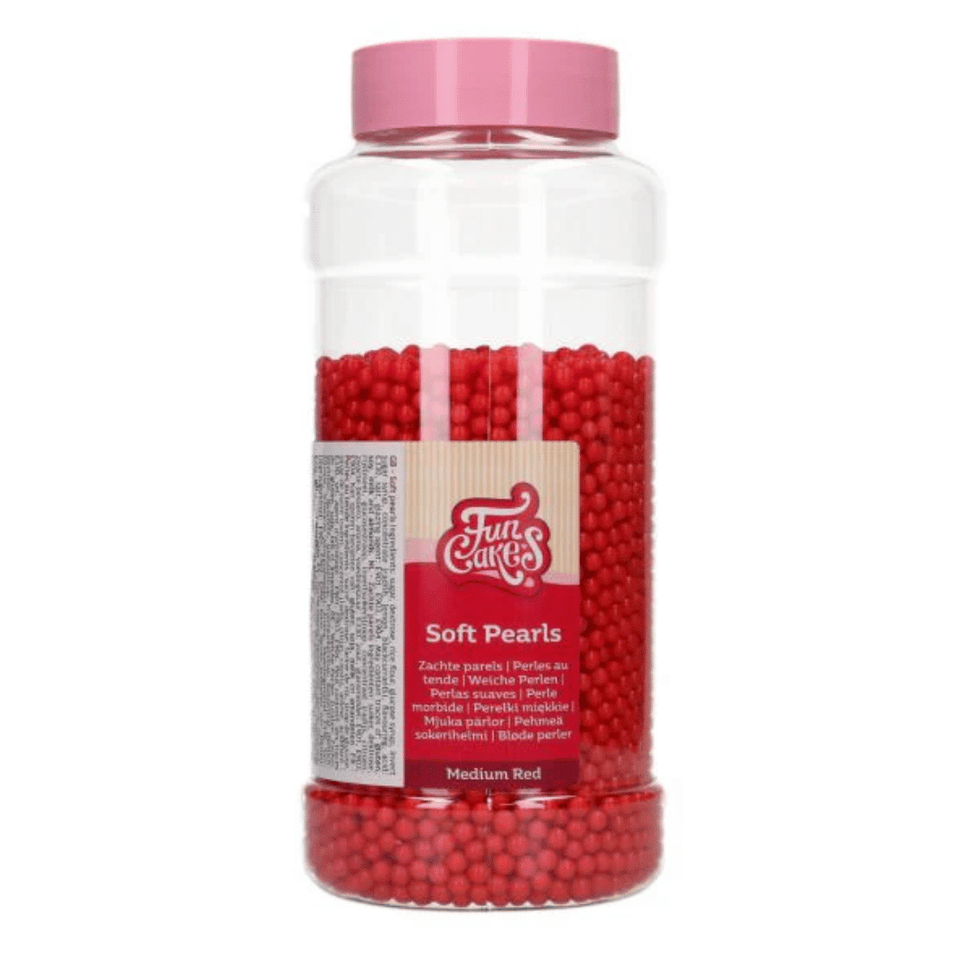 jar of red sugar pearls 5 mm - 500 gr