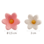 dimensions Pink and white sugar flowers