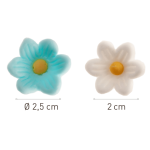 dimensions Blue and white sugar flowers