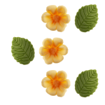 details 8 yellow flowers and 5 leaves