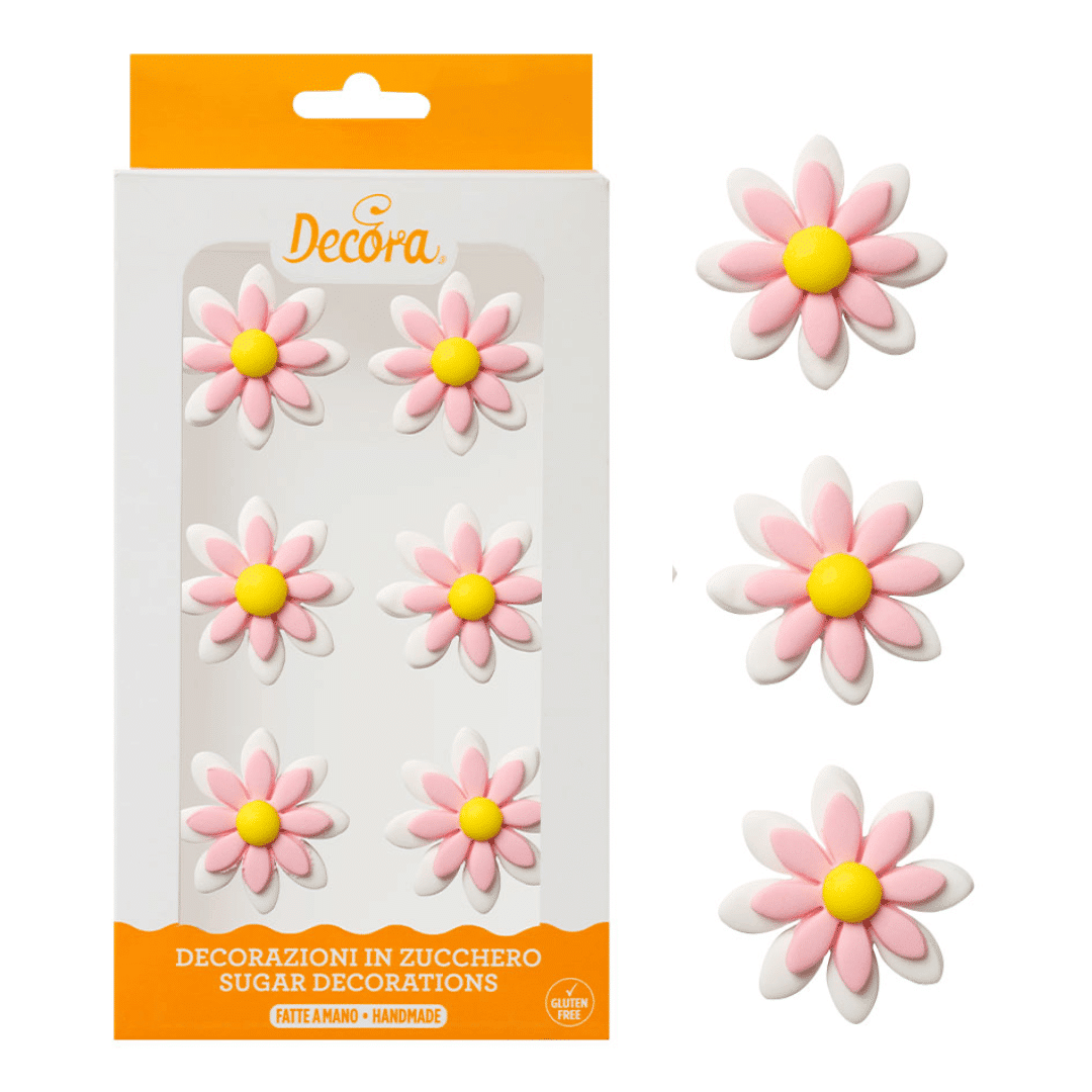 Marguerite sucre blanc et rose et packaging