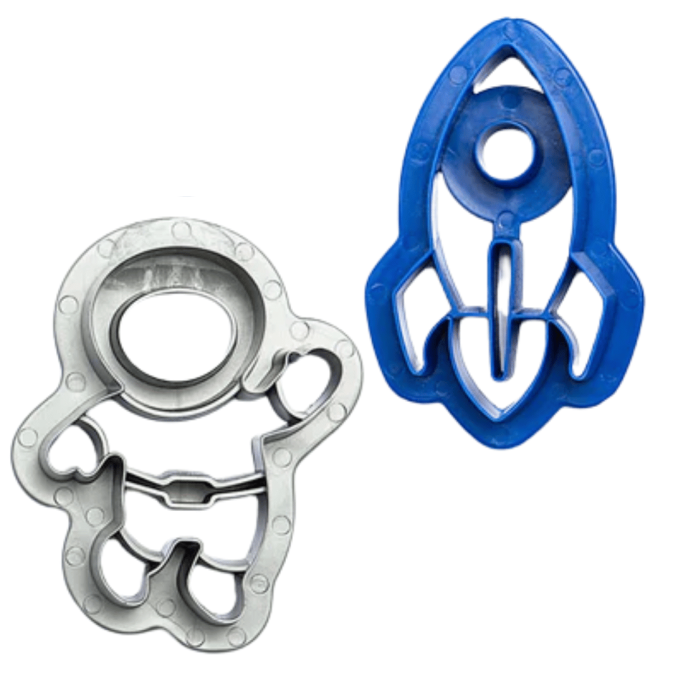 Rocket and cosmonaut cookie cutter