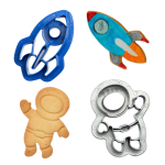 rocket cookie and cookie cutter - cosmonaut