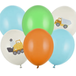 6 construction-themed balloons