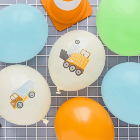 construction site theme balloons