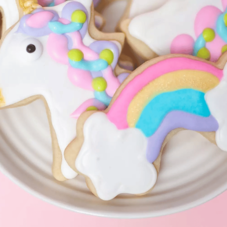 unicorn biscuit with royal icing