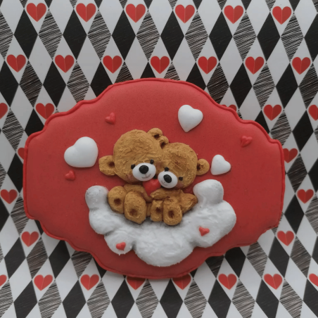 royal icing bear cookie