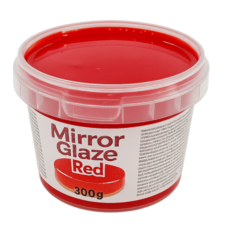 pot of red glitter mirror glaze