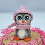 penguin modeling sugar paste