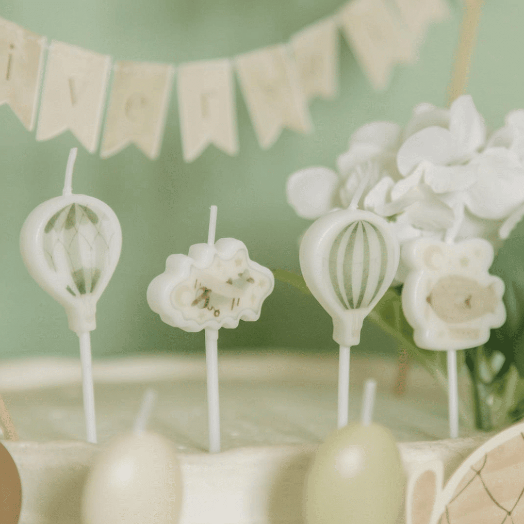 5 hot air balloon candles