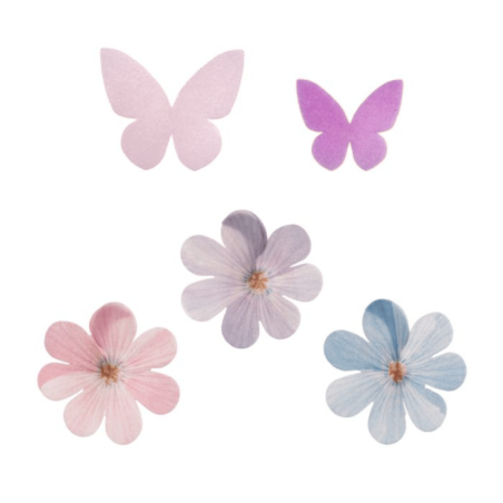 Edible flower & butterfly decorations